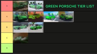 A tier list of my green Porsches