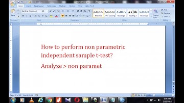 How to perform non parametric independent sample t test spss