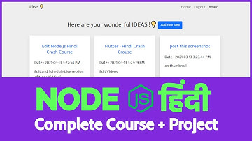 Node JS Hindi Complete Crash Course | Authentication | Idea Board Full Stack Project