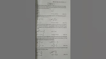 B.Sc Second Year Maths Objective Questions paper - 3  Mechanics  part- 1