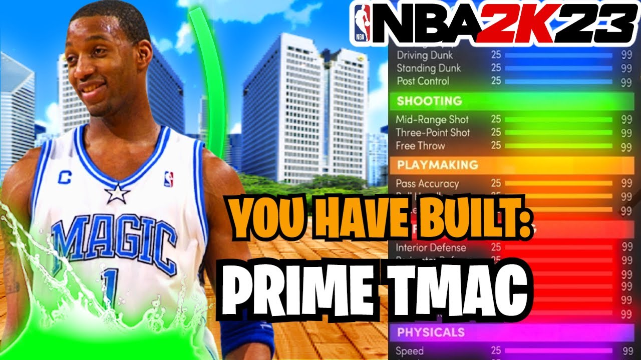 6'8 BEST PRIME TRACY MCGRADY DEMIGOD BUILD NBA2K23 NEXT GEN REBIRTH