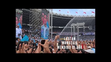 [4K] LAUTAN BIRU MANUSIA DI KAMPANYE AKBAR 02 PRABOWO GIBRAN 10 FEB 2024 di STDION #gbk - SUDIRMAN