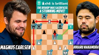 What A Brilliant Tactical Middle Game By Magnus Carlsen! Magnus vs. Hikaru Nakamura