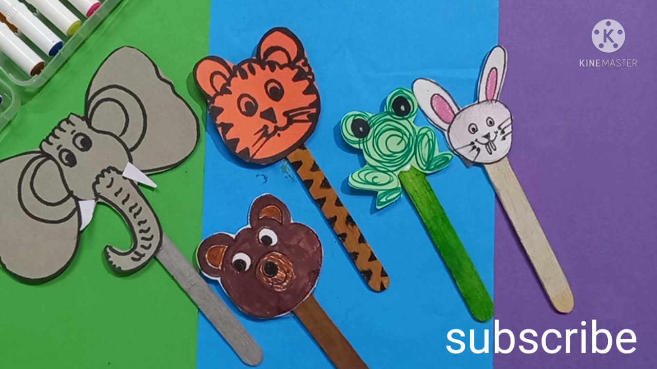 Animals stick puppets easy stick puppet for story easy stick puppet
