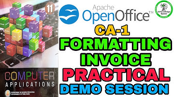 11th Computer Applications Practical Program Exercise 1Formatting invoice