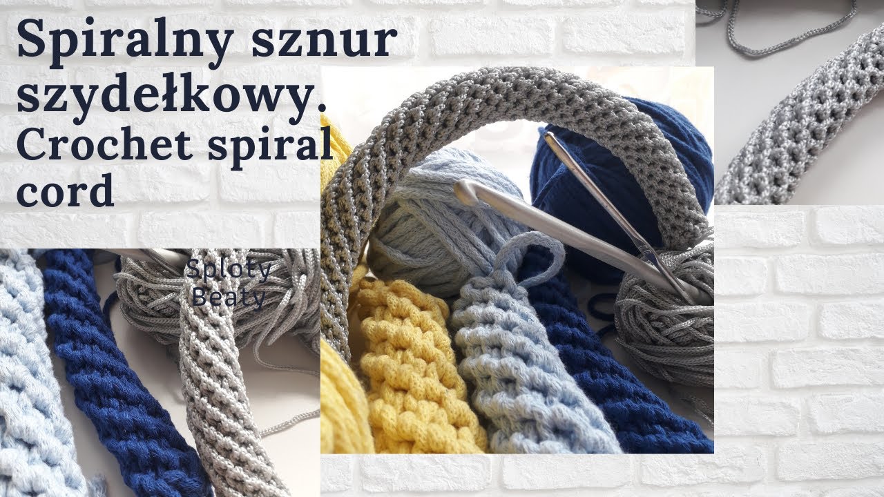 Spiralny sznur szydełkowy. Crochet spiral cord