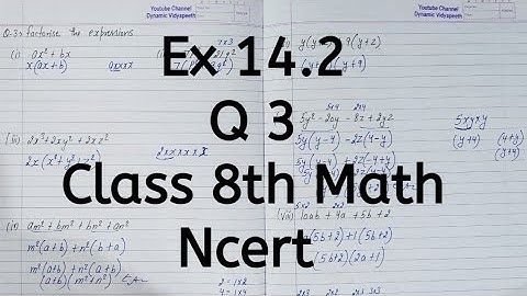Ex 14.2, Q 3, Chapter 14, Factorisation, Class 8th Math, Ncert