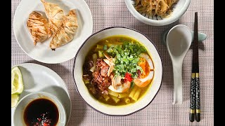 Vegetarian Macaroni Soup, Bold in Flavours | Meatless Air-Fried Gyoza Dumplings | 8-minute Jammy Egg