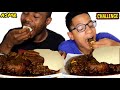 Asmr betterleaf soup and starch with assorted meat challenge  fufu mukbang  african food
