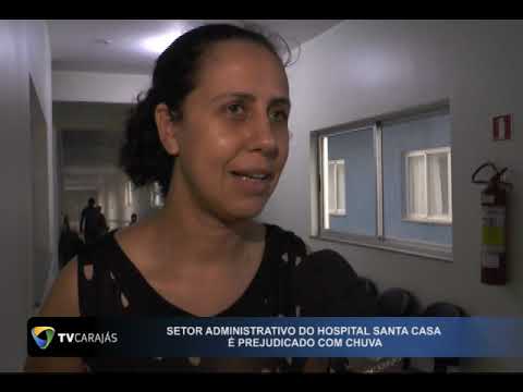 Setor do administrativo do Hospital Santa Casa foi destelhado devido o temporal de Segunda-feira