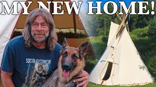 Off-Grid in the Rocky Mountains, First Overnight | Tipi (Teepee) Build Part 2
