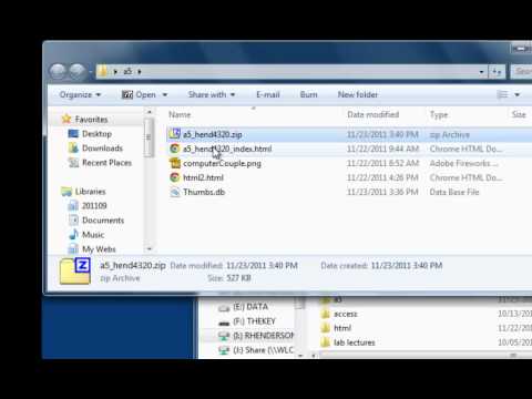 Zipping Files for HTML Assignment