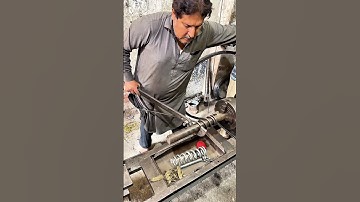 Master Turns Metal Rod Into Perfect Spring | Vintage Lathe Skills 🔧✨ #oldschoolcraft #shorts