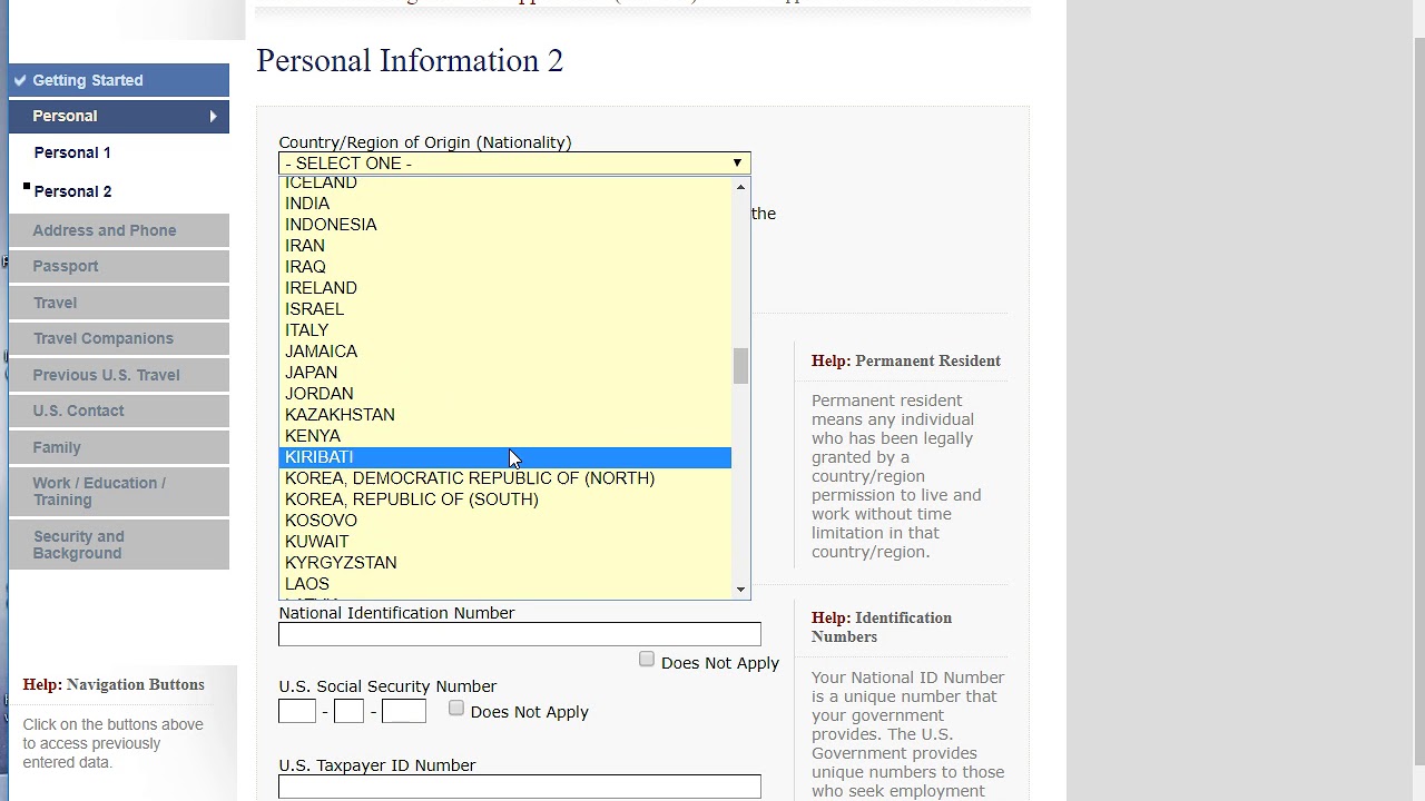 How To Fill Out The Form Ds 160 In Italian Part 1 Youtube