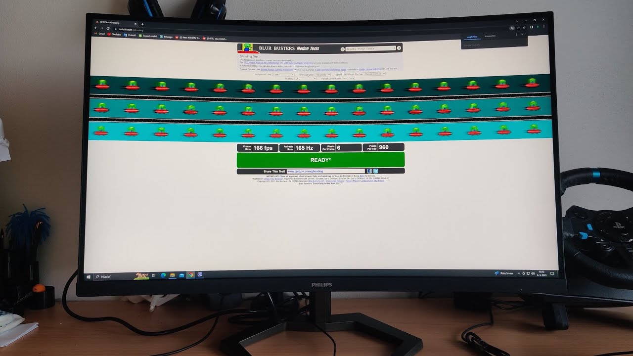 Philips 32M1C5500V Ghosting test YouTube