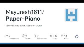 GitHub - Mayuresh1611/Paper-Piano: Piano like no other, Piano on Paper