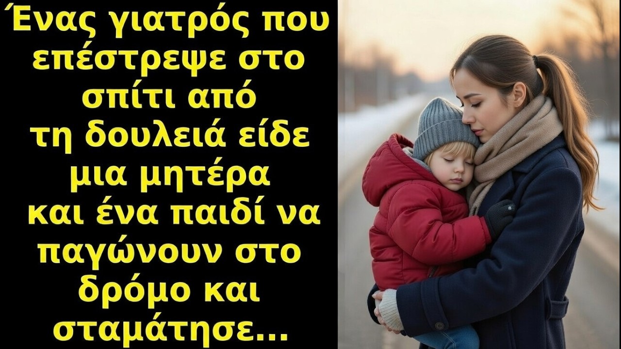 Γιατρός είδε μητέρα με παιδί να παγώνουν στον δρόμο — σταμάτησε
