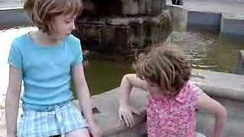 Laura and Allison, 7yrs old, smoking pretzels