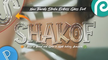 New Trendy stroke Emboss Gradient Glass font on Android  using Photopea.