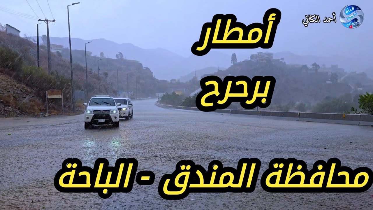 هطول أمطار غزيرة على / برحرح - محافظة المندق - منطقة الباحة الخميس 20 -2-1447#السعودية 