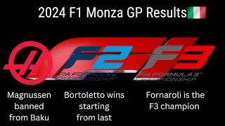 2024 F1 Monza GP Results (F1, F2, F3)