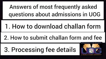 How to download challan form and submit fee in UOG | Admissions in university of Gujarat fall 2021 |