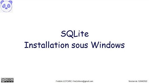 Installation de SQLite sous Windows