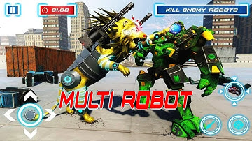 Robot Games #04 - Lion Robot Transform Bike War - Moto Robot Games