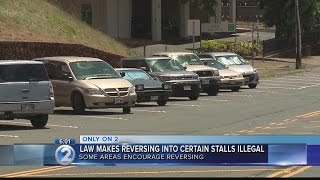 Reverse parking is illegal for some stalls, but encouraged in others