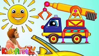 helpy the truck cartoons for children with truck transformer saving kitten crane truck cartoon