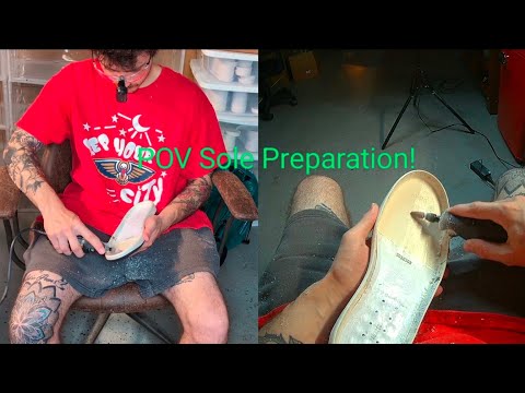 POV Split Screen Sole Preparation - AJ1 Sole Swap