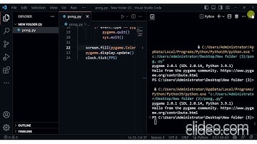 Half  Pong Creation in Pygame Timelapse