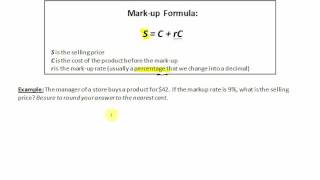 Mark-up: Finding the Selling Price