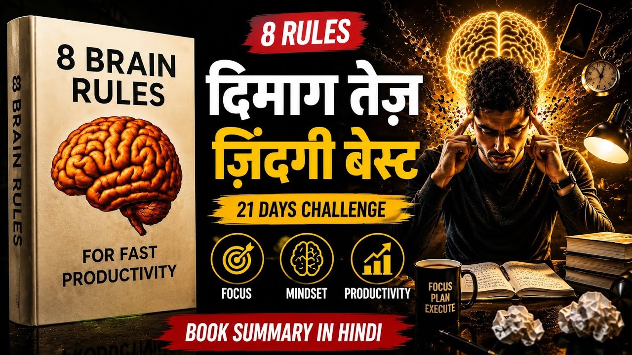 8 Brain Rules Book Summary In Hindi | Audiobook | Mindset Hacks | Book Summary In Hindi #viralvideo 