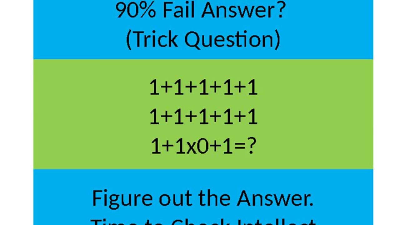 90 Fails Answer this simple question  Trick  Math Question  