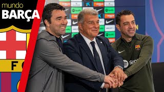 Rueda de prensa de Laporta y Xavi COMPLETA: para anunciar su continuidad como técnico del Barça