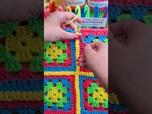 Crochet Granny Square Braids How to Tutorial #shorts