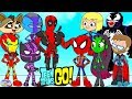 Teen titans go vs iron man black panther and friends cartoon character swap  setc