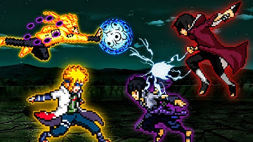 Naruto OP V2 & Minato Edo Tensei V2 OP VS Sasuke Rinnegan V2 OP & Itachi Edo OP in Jump Force Mugen
