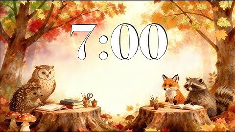 7 Minute Fall Focus Timer 🍁 Cozy Woodland Classroom November Ambience & Peaceful Acoustic Music