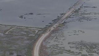 RAW: Drone view of damage from Hurricane Laura in Texas