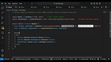 Build a React.js Gradient & Color RGBA and HEX Picker in Browser Using JSX
