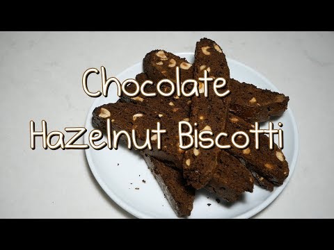 Chocolate Hazelnut Biscotti | With Espresso Powder! ☕ (EASY RECIPE)