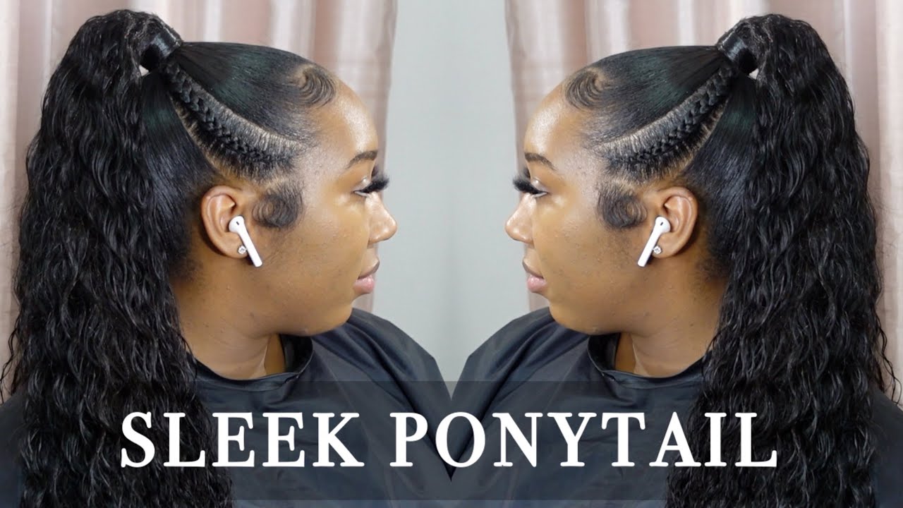 How To: Sleek Invisible Ponytail With Braids || Natural Hair Ponytail -  YouTube