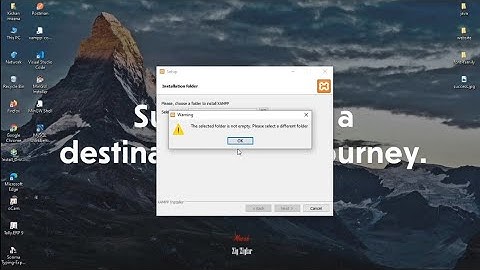 The selected folder is not empty. Please select a different folder