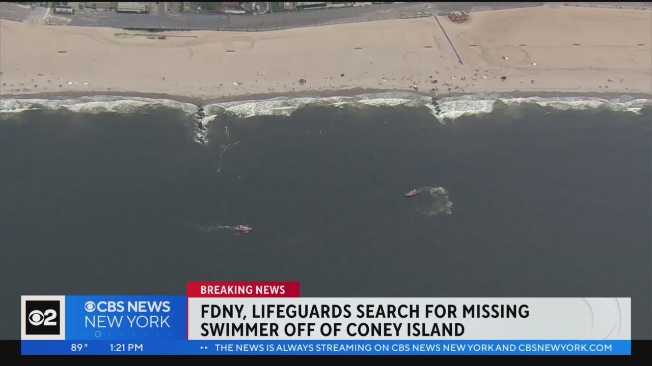 Lifeguards searching for missing swimmer off Coney Island - YouTube