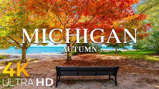 Michigan Autumn 4K 🍁 Brilliant Fall Colors, Scenic Lakes & Peaceful Forests