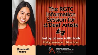 Recommender Grants for Theatre Creators Info Session 2021