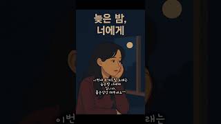 playlist)#늦은밤너에게#감성일러스트#밤의생각#그리운밤#창밖풍경#감성포스터#달빛가득#고요한밤#감정에젖어#혼잣말같은밤#너를생각하며#아련한감성#슬픈밤#추억의한조각#밤하늘아래