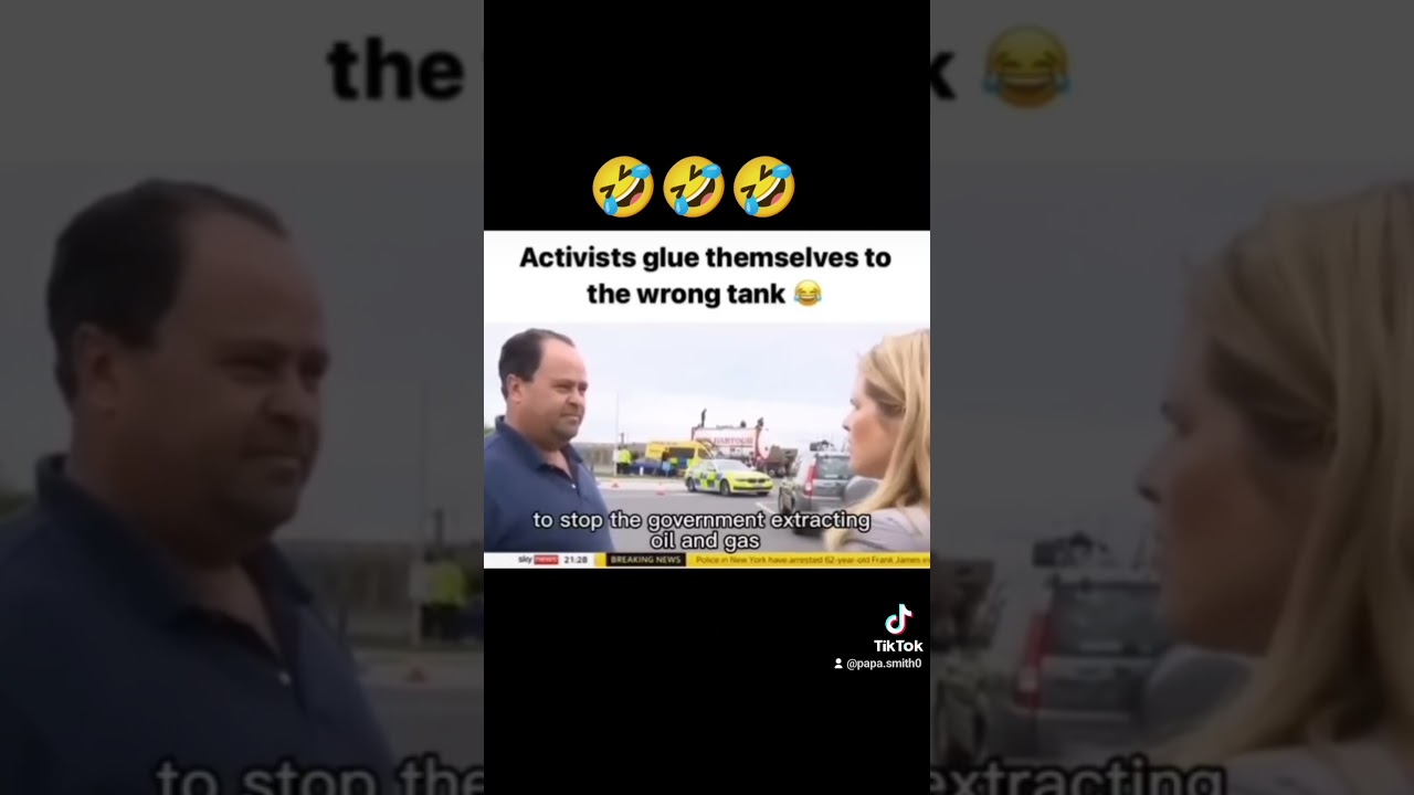 activist glue themselves to the wrong tank🤣 